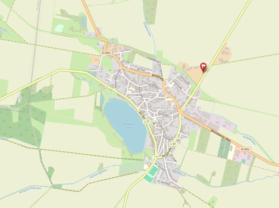 Karte von Seehausen (Börde) mit markiertem Standort